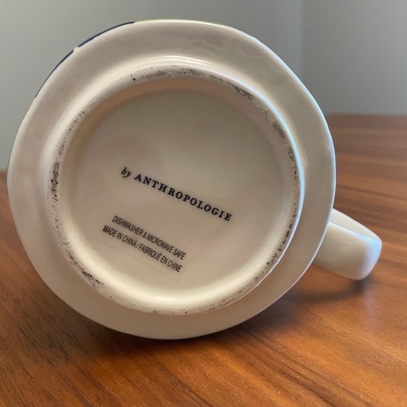 Anthropologie Festive Bistro Tile Monogram Letter ‘O’ Mug NEW - Picture 4 of 6